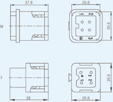 Specifications of HDC-HQ3 Rectangular Connectors