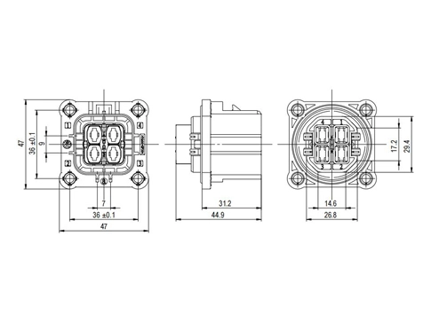 The Details of YGEV2-4pin Series Electrical Connectors